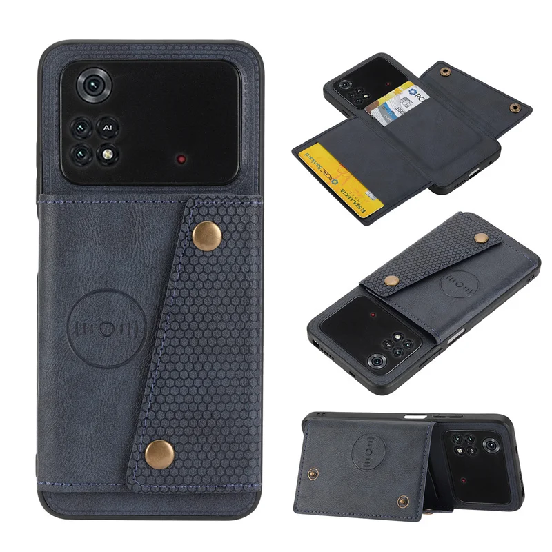Кожаный чехол для Xiaomi Poco X4 Pro, магнитный держатель для карт, задняя крышка для Poco Poko Pocco Little X4Pro X 4 Pro 4Pro X4 Pro