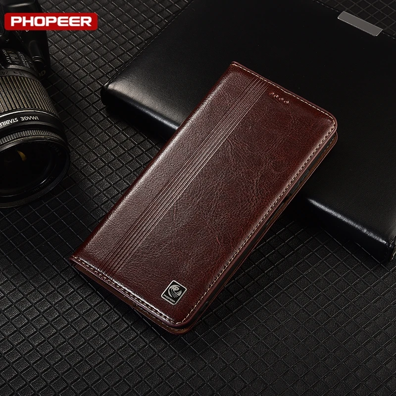 Premium Genuine Leather Flip Wallet Phone Cover