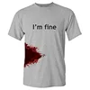 I'm Fine Graphic Novelty Sarcastic Movie Halloween Costume Humor Scary Funny T Shirt Gifts for Women Men Clothing Graphic Tee 1