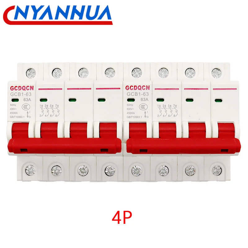 Interruptor De Transferencia Manual GYHO8 4P – 125A Con Enclavamiento – Montaje En Riel DIN – Para Conmutación De Doble Fuente De Alimentación