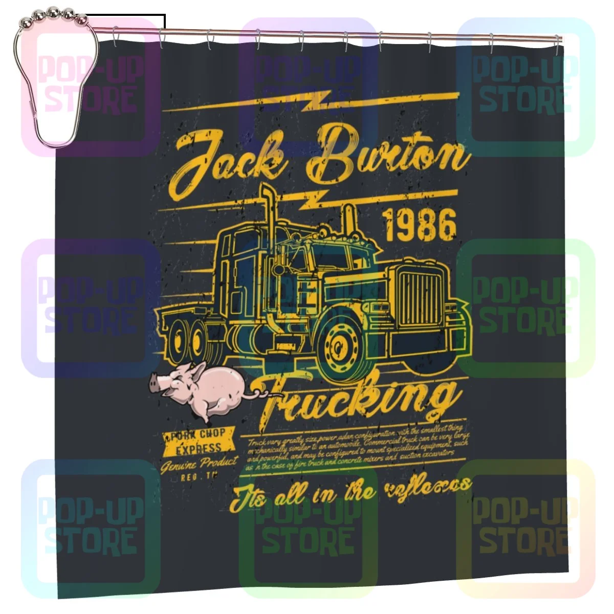 Big Trouble In Little China Jack Burton Trucking Pork Chop Express Shower Curtain Bathroom Curtain Durable Washable