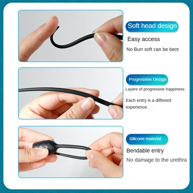 Long Urethral Vibrator Catheter 10 Speed Penis Plug Vibrating Urethra Sound Dilator Massager Sex Toys for Men Gay penis sex toys