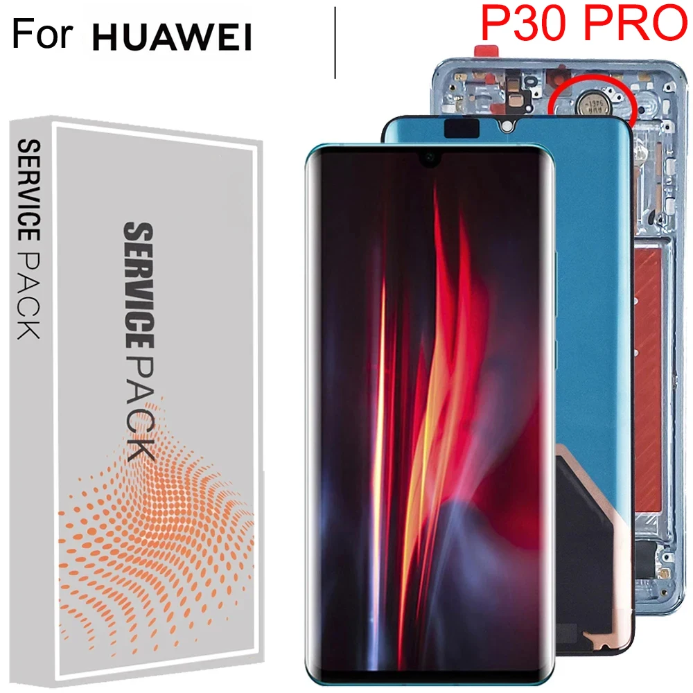 Новинка, для Huawei P30 Pro, OLED экран, запасная деталь, ЖК-дисплей, цифровой сенсорный экран, рамка, отпечаток пальца