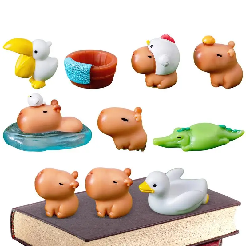 50/100 Pezzi Piccoli Animali Capibara Miniature, Ornamento da Giardino Fata, Micro Paesaggistica Fai da Te Progetti di Decorazione Fornure  15
