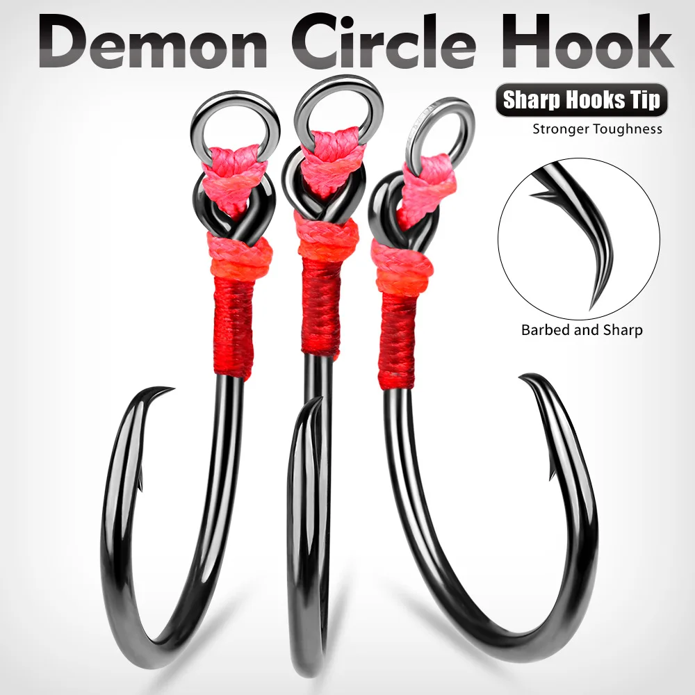 PRO BEROS 2Pcs High Carbon Steel Suicide Demon Hooks for Big Fish Fishing  Bulk Lure Eagle Beak Hooks Deep Sea Hook 6/0#-10/0# - AliExpress 18