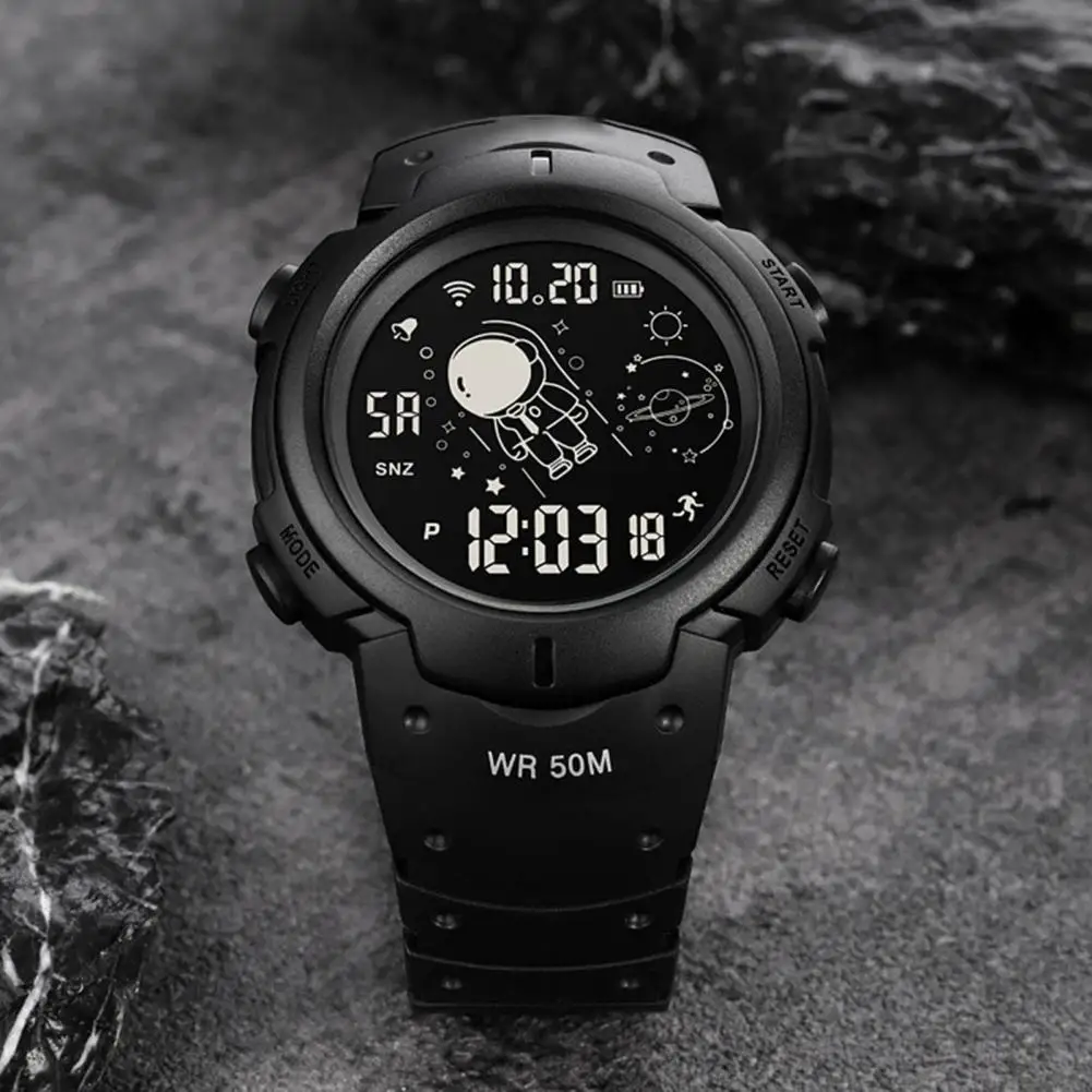 Round Dial Stylish Digital Alarm Sport Watch Lightweight Digital Wrist