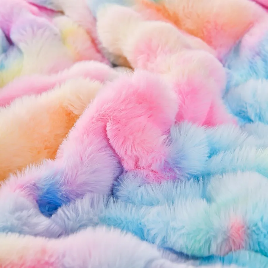 HD Faux Fur Throw Blanket for Couch: Fluffy Cozy Soft Plush Luxury Thick Fuzzy Fleece Blanket Perfect for Sofa Bed Bedroom Livi