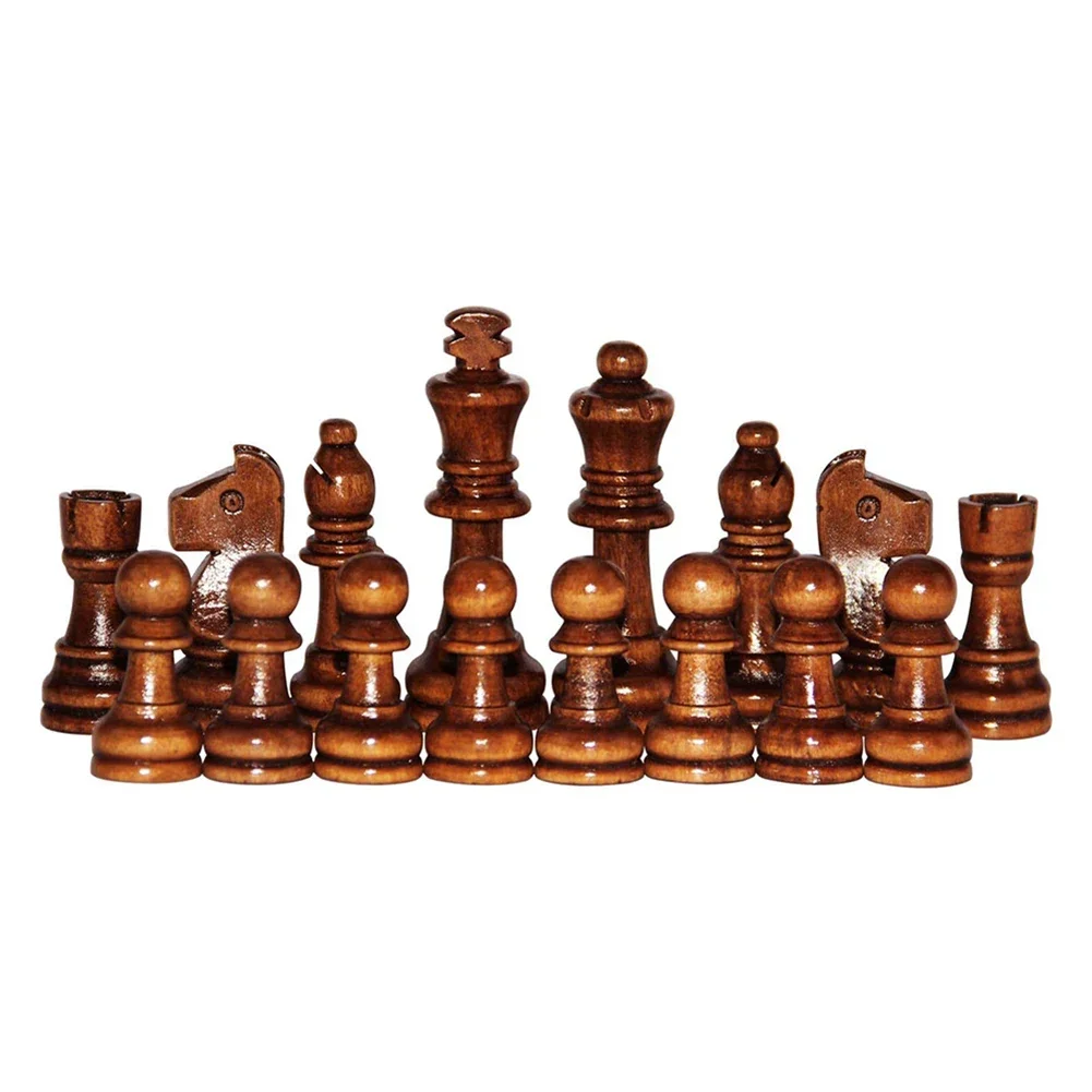 Wooden Checkers Standard Tournamen Staunton 32PCS Chess Game Pawns 2.2in King Figures Figurine Pieces for Chess Board Game
