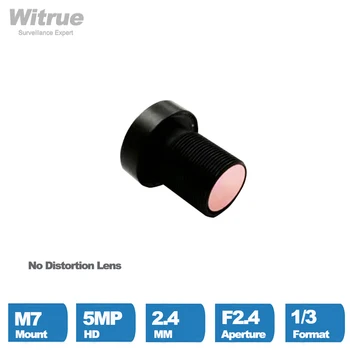 CCTV 보안 카메라용 0.35 렌즈, 왜곡 없는 렌즈, 650nm IR 필터, 5MP M7 X, 2.4mm, 1/3 인치