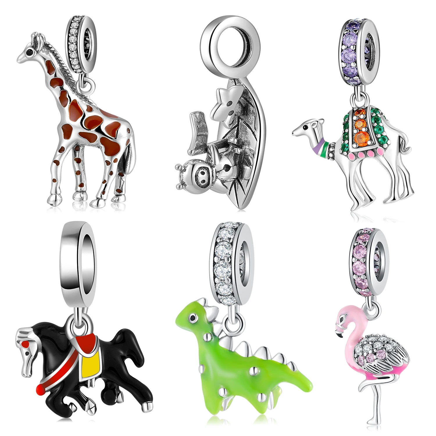 Flamingo Charm, Flamingo Anhänger, Tropischer Vogel Charm, Rosa Flamingo Charm, Armband Charm, Halskette Charm
