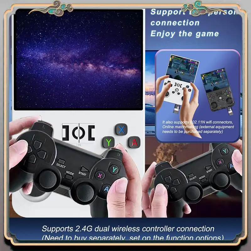 R36PRO Handheld Retro Game Console 128GB 3.5Inch HD Screen Portable Pocket Video Player Supports 30+ Emulators D