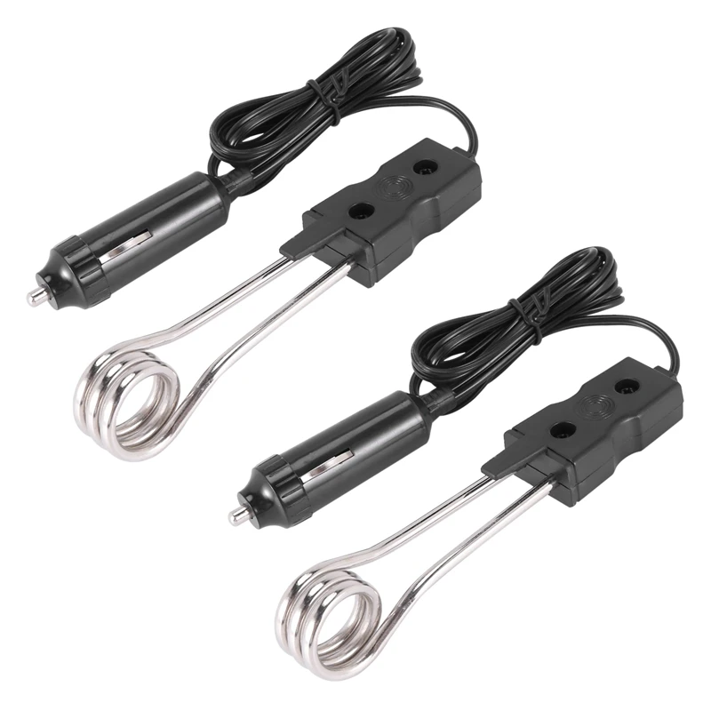 

NEW-2X Auto Immersion Heater Kettle Travel Immersion Heaters Mobile Immersion Heaters Camping Outdoor Black