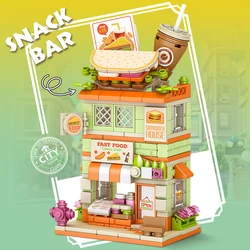 Deluxe City Building Blocks: Bubble Tea & Dessert Shop DIY Decor Toy Set (NO BOX)