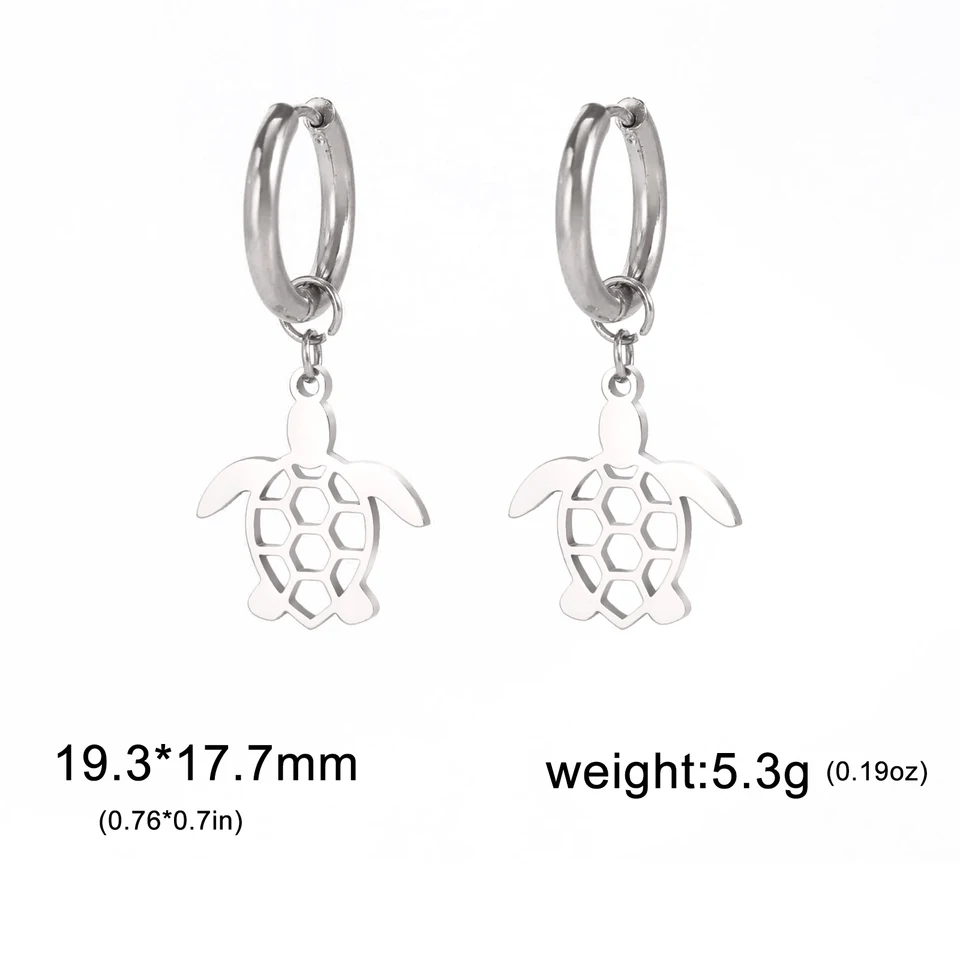 Orecchini A Perno Con Tartaruga Marina In Argento Sterling 925 E Turchese Blu – Leggeri E Ipoallergenici – Regalo Per Donne E Ragazze