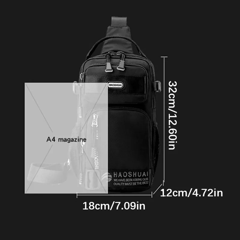 HVTIL New Outdoor Waterproof Chest Bag Men Multifunctional Messenger Pack Fashion Crossbody Shoulder Bag For Travel Multi Pocket