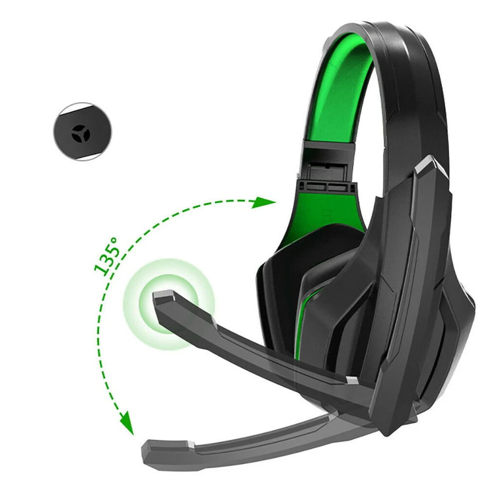 Dual 3.5mm Wired Gaming Headphones Foldable Game Headset With Mic Noise Cancelling Earphone Volume Control For PS4 PS5 PC Laptop