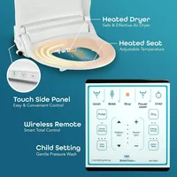 Smart Toilet with Heated Water, Wireless Remote, and Warm Air Dryer - Adjustable and Self-Cleaning - Multiple Wash Settings 2