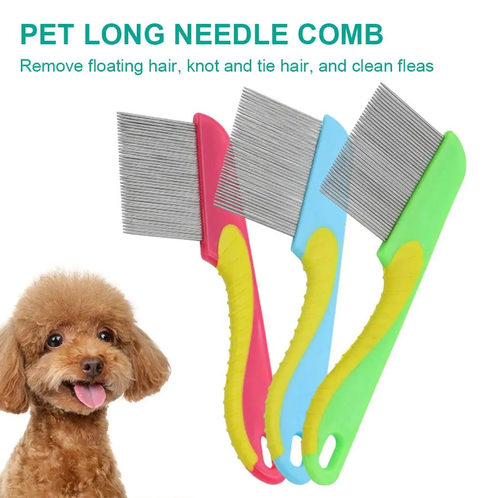 

Pet Dematting Comb Stainless Steel Pet Grooming Comb For Dogs And Cats Gently Removes Loose Undercoat Flea Comb Pretty&Bett G8D7