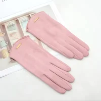 Women Autumn Winter Keep Warm Touch Screen Thin Solid Simple Gloves Cycling Drive Suede Fabric Elegant Windproof - Image 5