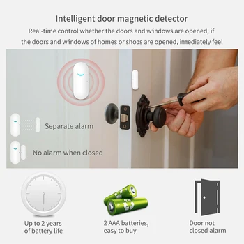CS118 WiFi+GSM+GPRS 3 IN 1 Network Intelligent Home Alarm System Tuya APP Remote Control 433MHz Home Secure Door Bell Smart Aler 3