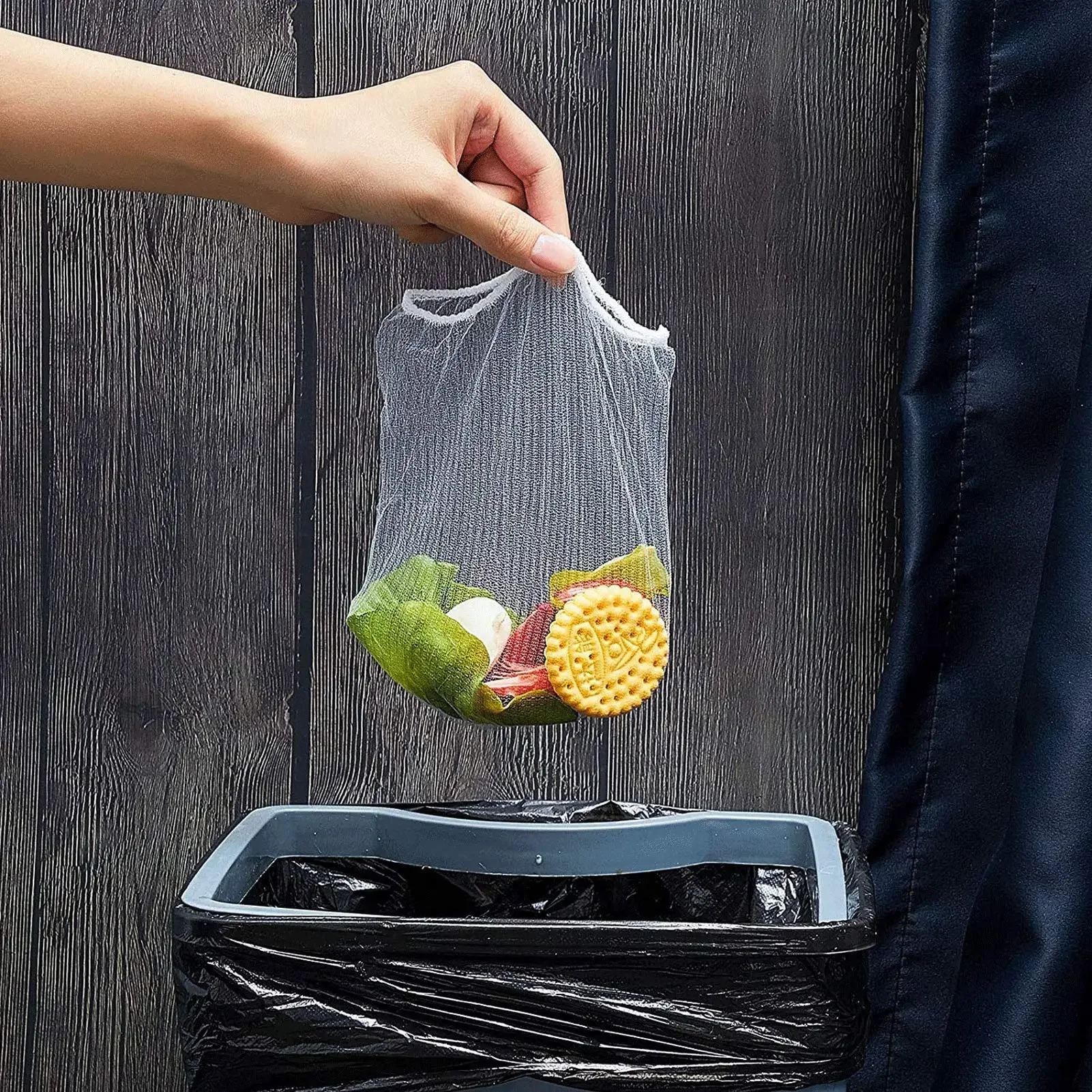 주방 싱크 삼각형 트라이 홀더 필터 네트 스트레이너 바구니 삼각형 교수형 네트 남은 음식 필터 남은 메쉬 스트레이너 가제트