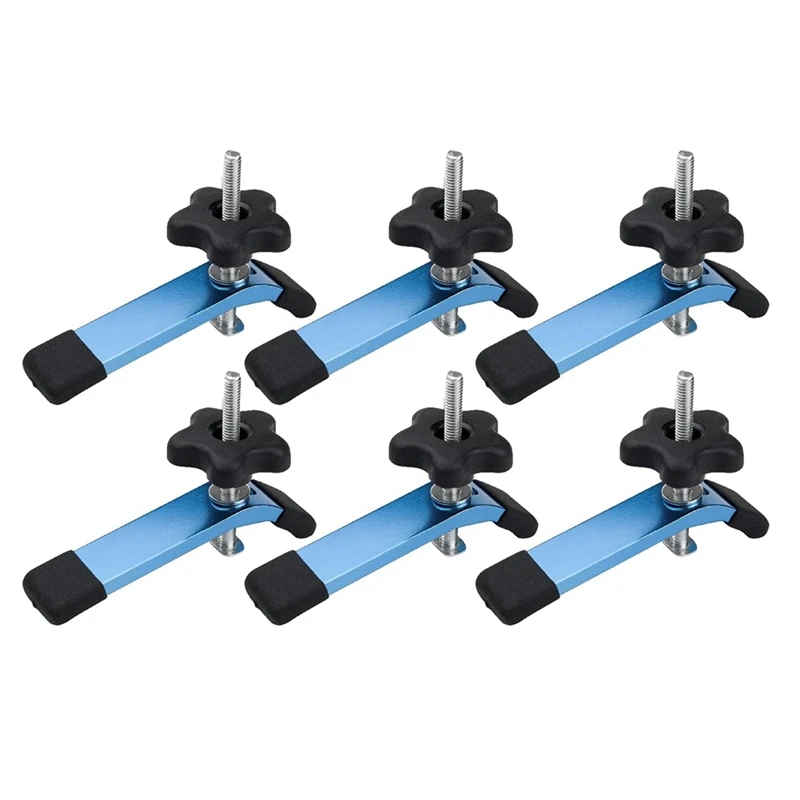 Hot 6Pack T-Track Hold Down Clamp With T Bolts & Silder,Aluminum Alloy T Track Clamps For Woodworking