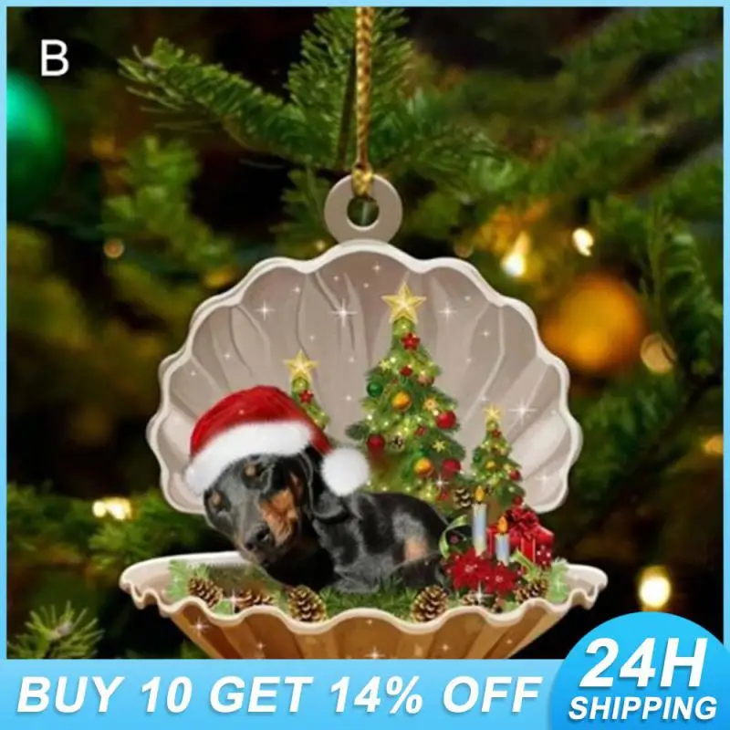 

Кулон на рождественскую елку, изысканное мастерство, акриловые праздничные украшения, уникальные украшения на рождественскую елку, популярный принт животных
