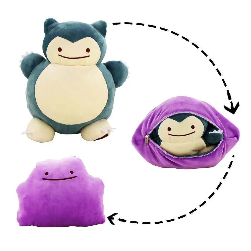20Cm Creative Pokemon Anime Ditto Transform Snorlax Cuscino Interno Cuscino Giocattolo Bambola Regalo Per Bambini Simpatico Cuscino Double-Face