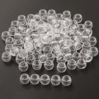 Perles Dreadlock transparentes à grand trou de 4mm, 50 pièces, 100 pièces, pour tresses Jumbo, résine transparente pour accessoires de cheveux, outil de coiffure 3