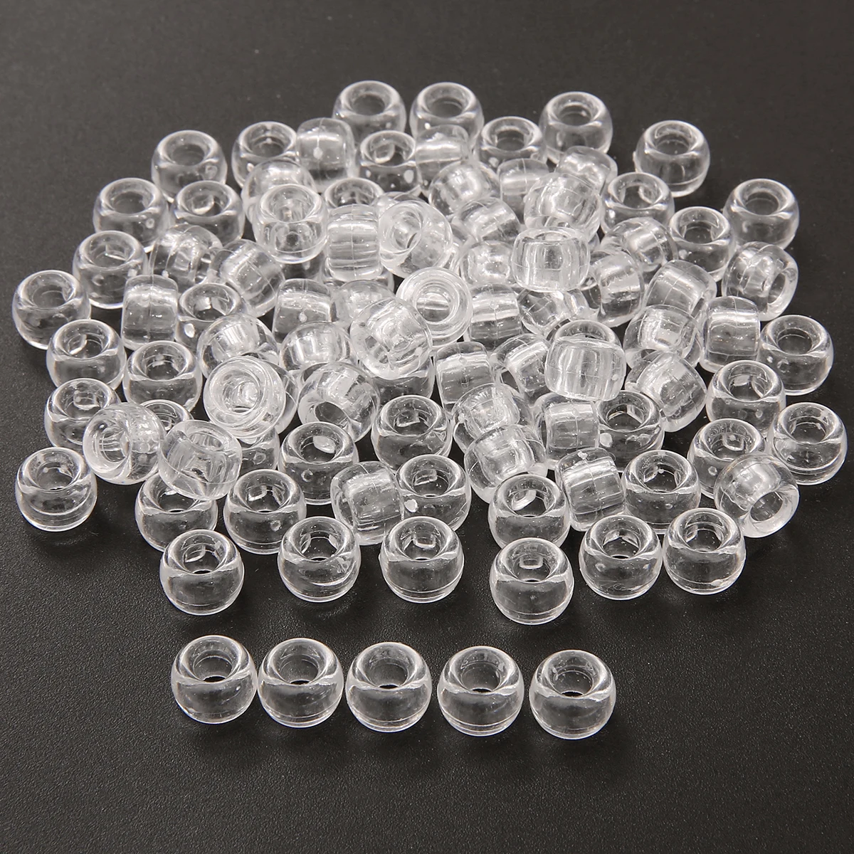 50Pcs 100Pcs Transparent 4mm Big Hole Dreadlock Beads for Jumbo Braids Dreadlock Resin Clear For Hair Accessories Styling Tool 3