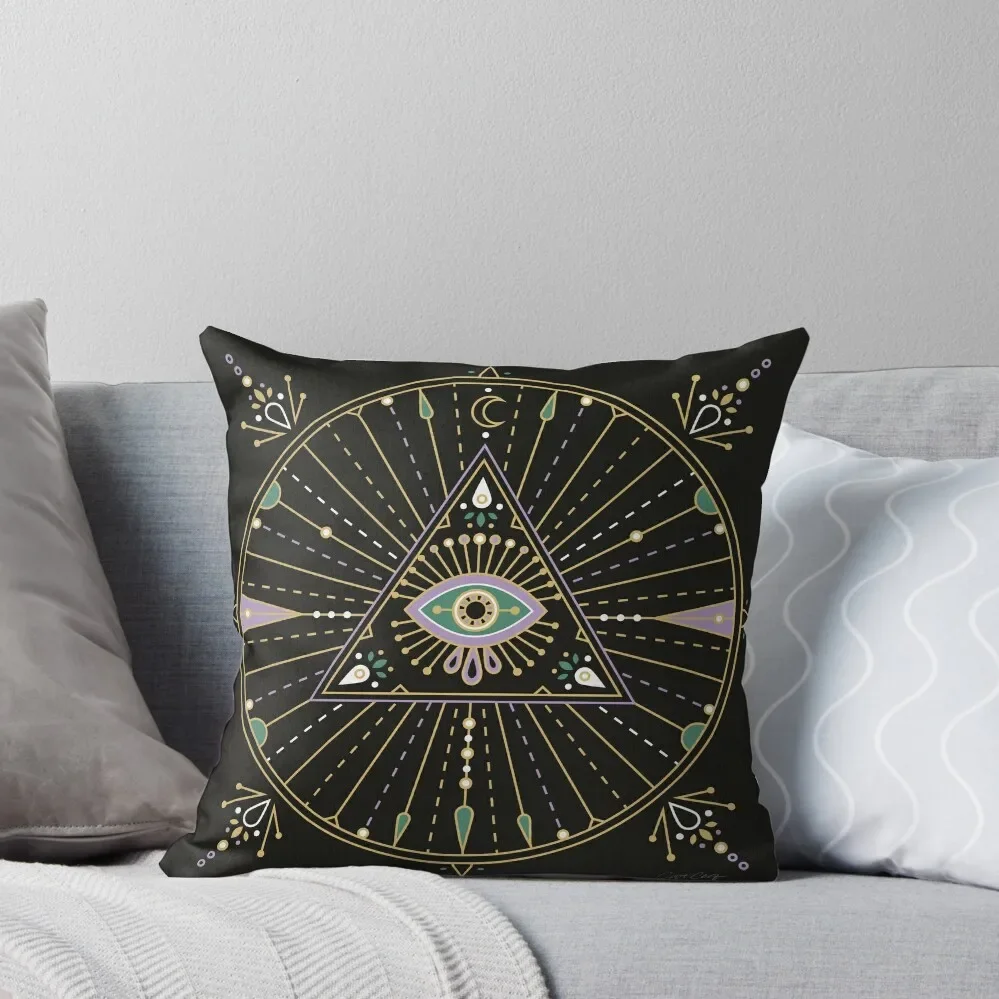 

Evil Eye Mandala – Black Throw Pillow Pillowcase Cushion Plaid Sofa Marble Cushion Cover Decorative Cushion