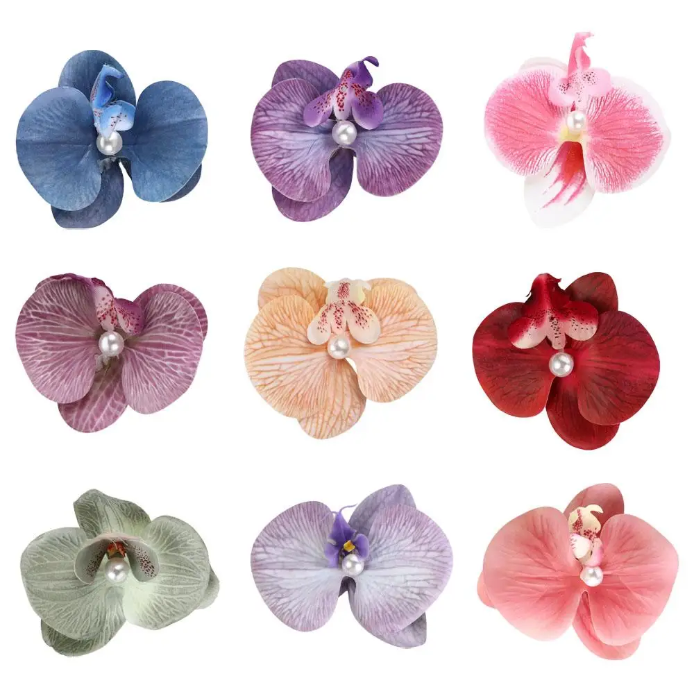 Cloth Flower Hair Clip Butterfly Orchid Korean Style Orchid Flower Hairpin Bohemian Style Female Hair Accessories Girl Hair Clip
