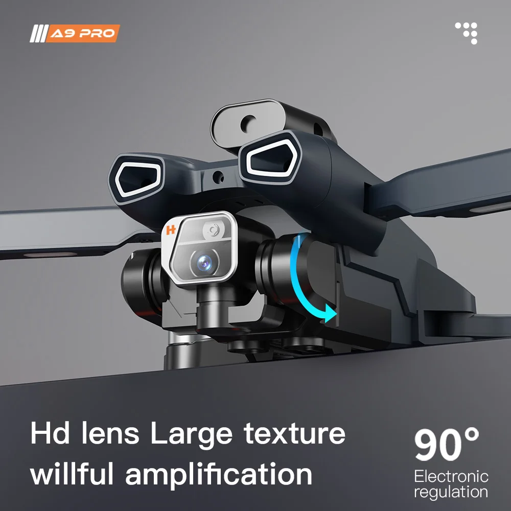 FPV 브러시리스 접이식 장애물 회피 전문 RC 접이식 쿼드콥터 장난감, A9 PRO GPS 드론, 8K HD 듀얼 카메라, 2024 신제품
