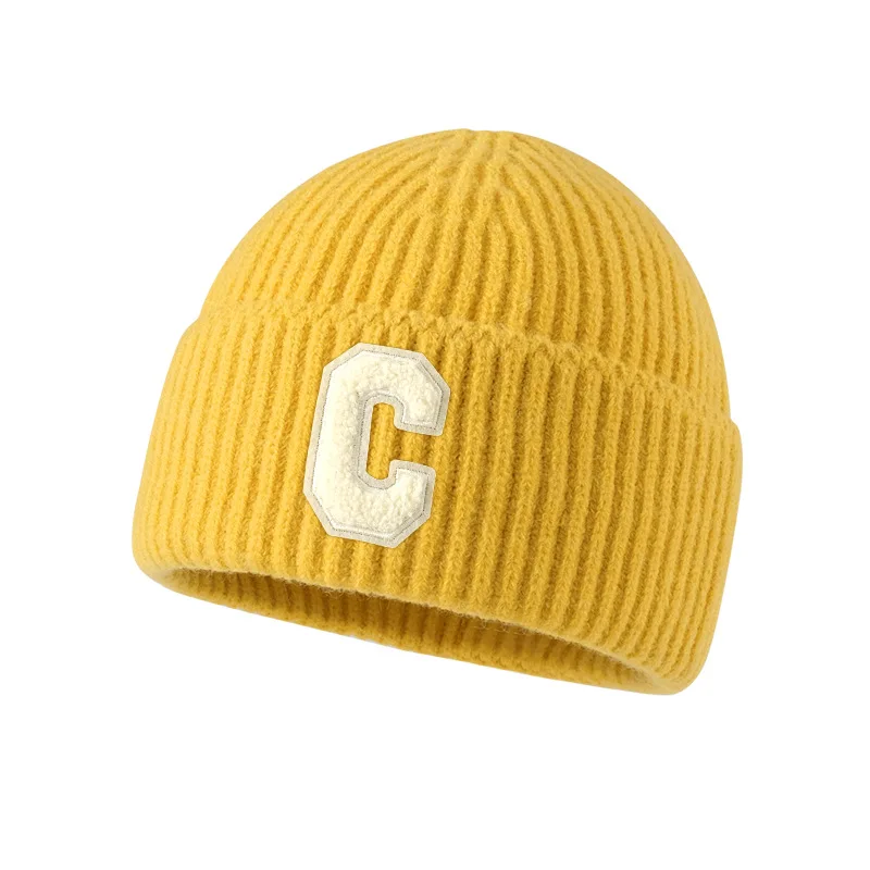 Korean Simple Letter Knitted Hat Autumn and Winter Warm Cap Anti Cold Skate Ski Snowboard Outdoor Sports for Men Women
