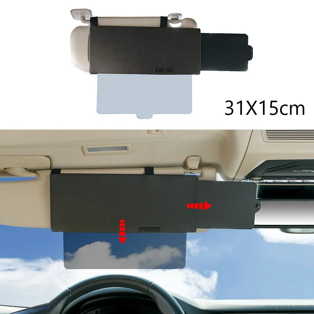 For Driver Passenger Sun Visor Extender Front Protection See Through Shade Side Truck Car