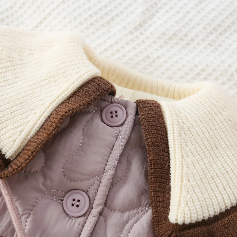 Girls' Cotton Jacket For Autumn And Winter With Thick Collar And Cotton Jacket Winter Clothes Free Bag