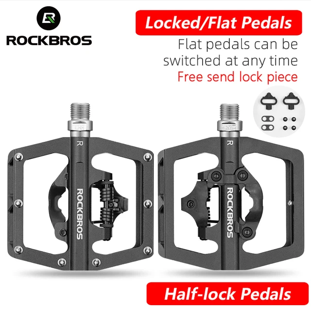 ROCKBROS Bicycle Pedal Non-Slip MTB Bike Pedals Aluminum Alloy Flat Platform Applicable SPD Waterproof Cycling Accessories 1