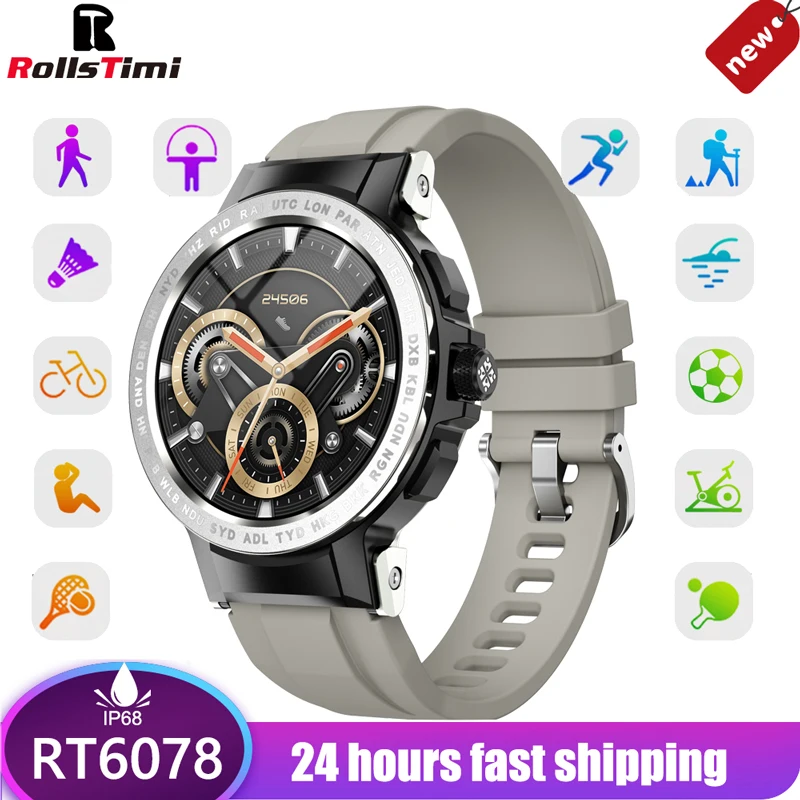

Rollstimi 2022 Full Touch Smart Watch Man Lady Bluetooth Waterproof Fitness Weather tracking device Sport Fashion wristband 1.28
