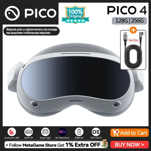 100% Original Pico 4 VR Headset All-In-One Virtual Reality Headset Pico4 3D  VR Glasses 4K+ Display For Metaverse & Stream Gaming - AliExpress