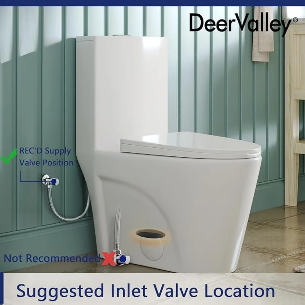 Elongated One Piece Toilets for Bathroom 1.1/1.6 GPF Dual Flush Toilet with Soft Close Comfortable Seat 12'' Rough-In Skirted 5