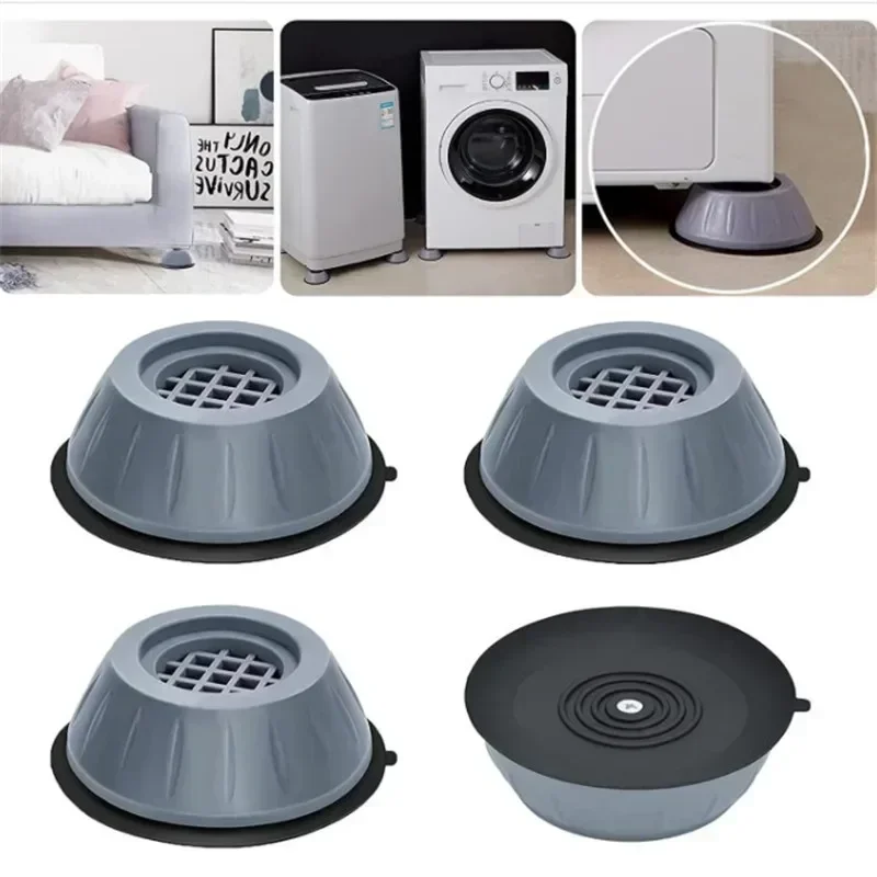 Washer Foot Pad Anti Vibration Pads Washing Machine Holder Dryer Shock Support Prevent Moving Non-Slip Home Supplies 4Pcs