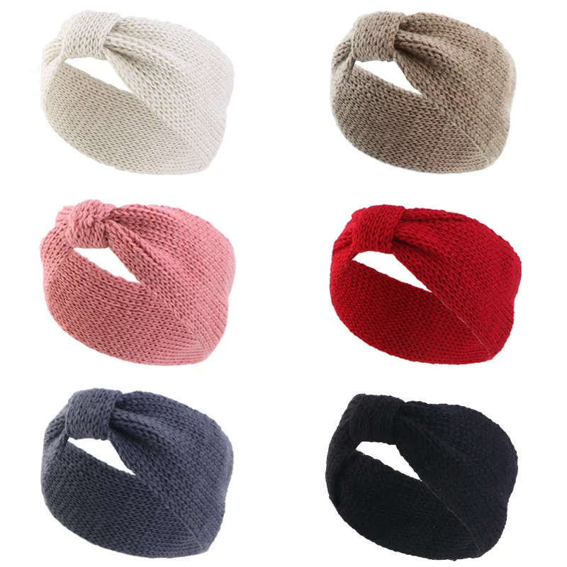 

Fashion Winter Warmer Knitted Headband Wide Soft Stretch Turban Yoga Head Bands Outdoor Running Accessories