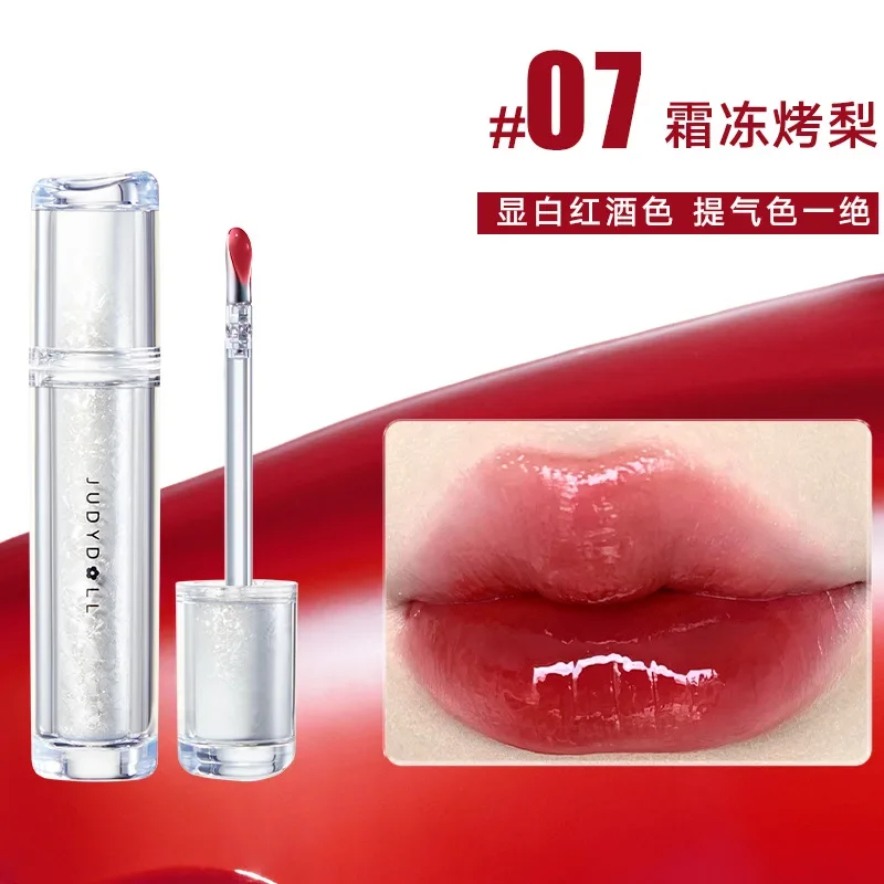 Judydoll Ice Iron Lip Glaze: Non-Stick, Mirror Shine, Watery Lip Lotion with Metal Brush Head