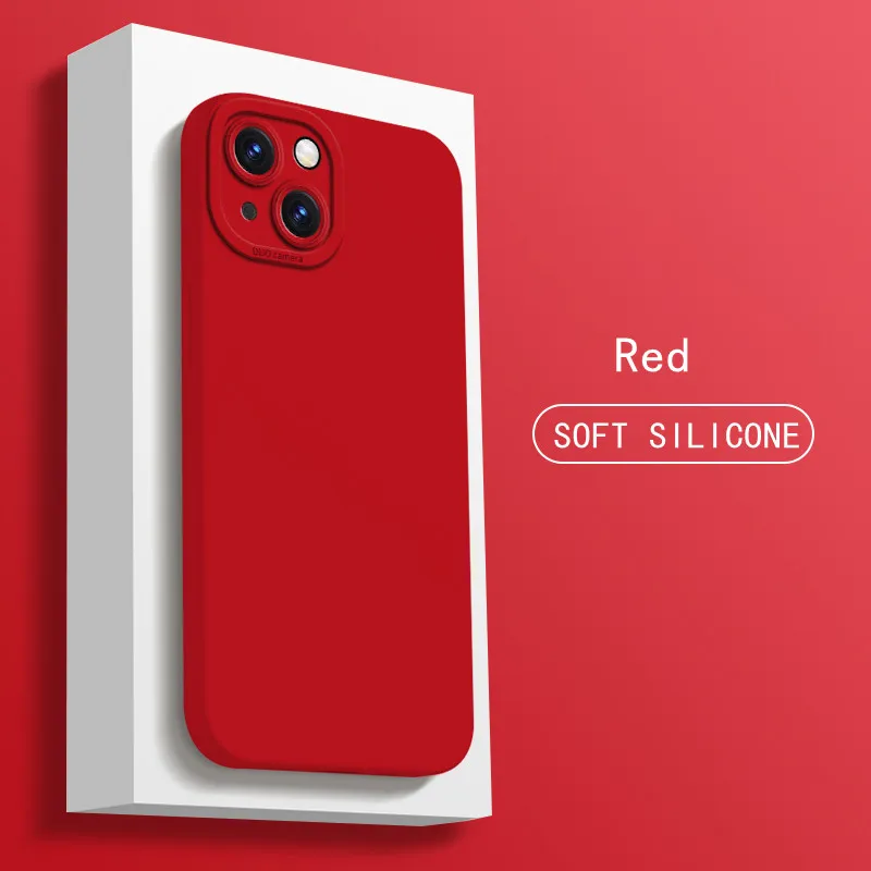 Fashion-Forward Liquid Silicone Shockproof Phone Case with Lens Protection & Built-in Fluff Interior