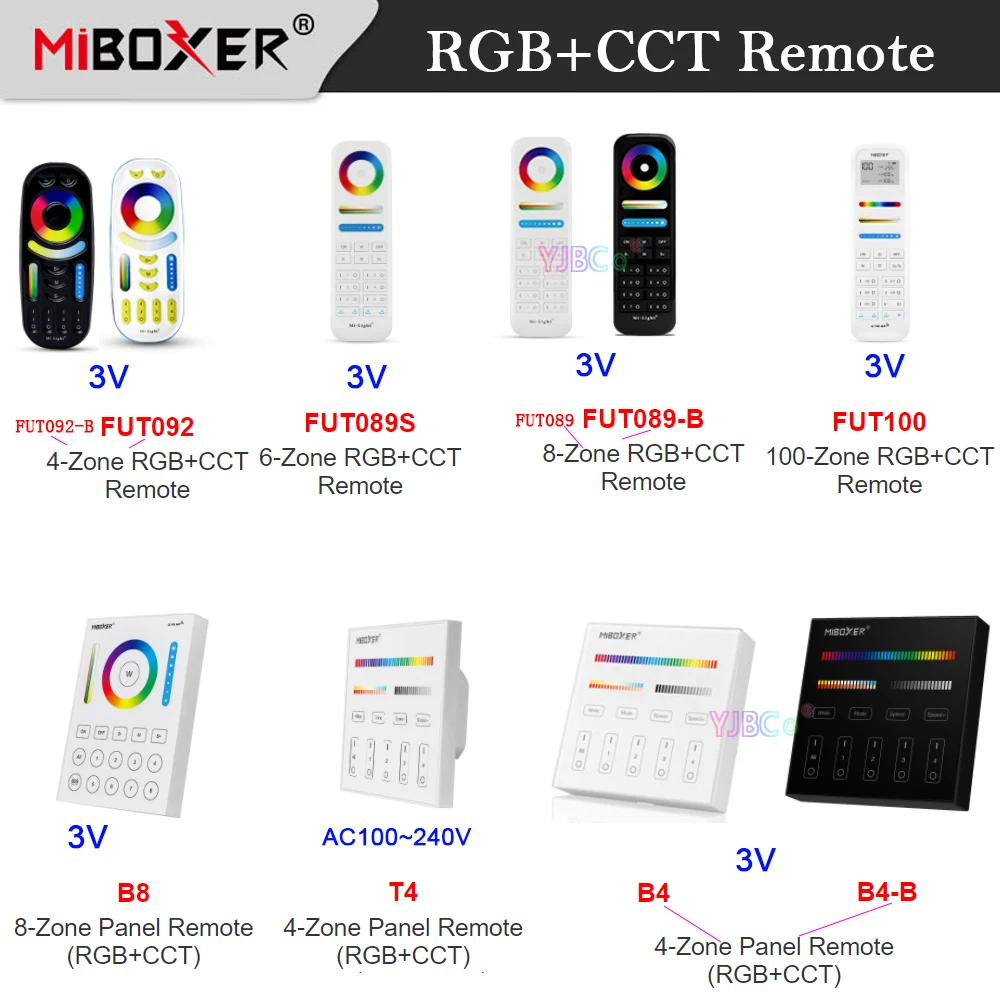 Milight 4 6 8 100 Zones 2.4G RF Remote 86 Sty dimmer Switch Smart Touch Panel Controller Control MiBoxer RGBCCT LED Light Lamp asenware 4 zones 2166 series conventional wired lcd fire alarm control panel system