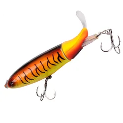 Enhanced Topwater Fishing Lures - Rotating Tail Hard Bait Crankbait, 13g Artificial Wobblers - 13g (Yellow)