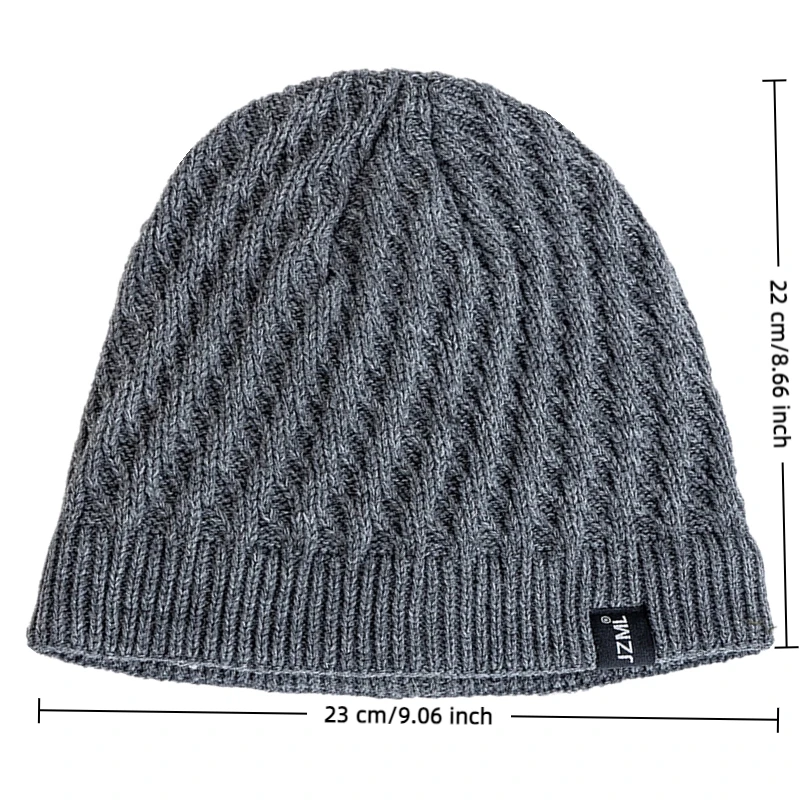 New Unisex Winter Hats Plush Fur Lined Men Women Warm Beanie Cap Casual JZML Label Decor Outdoor Winter SKI Knitted Hats