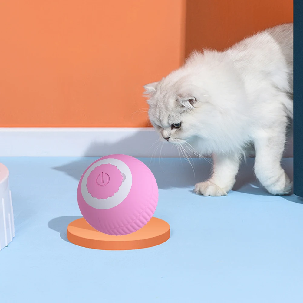 Automatic Ball Toys USB Rechargeable Smart Interactive Cat Toy ABS Intelligent Rolling Toy Ball for Kitten Dog Playing