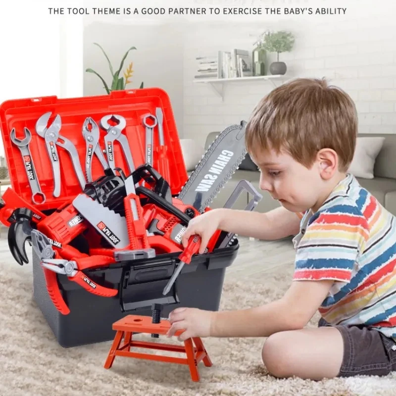 Kids Engineer Repair Tool Kit with Electric Drill 3