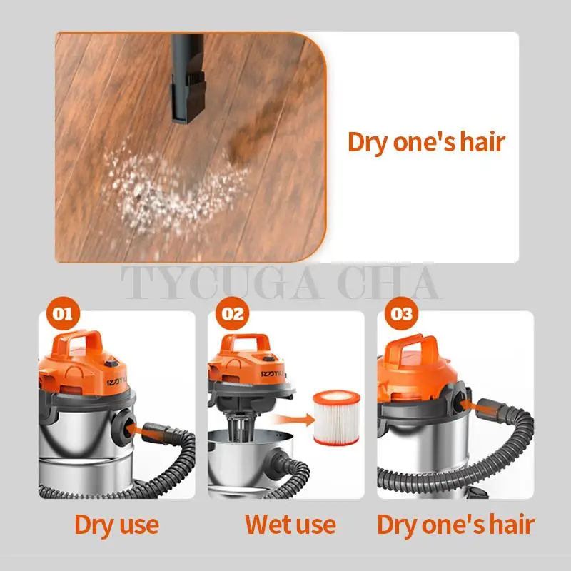 1400W Multifunctional High-Power Vacuum Cleaner Blow Wet-Dry Three Use 20L Suction Cleaner for Home Car Commercial Industry Wash
